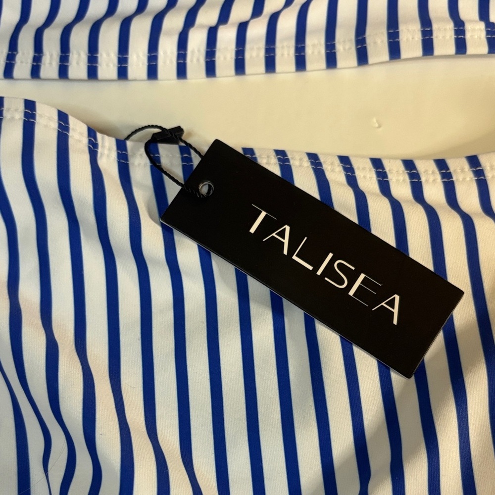 TALISEA Blue and White Striped One Shoulder Swimsuit - Picture 2 of 5